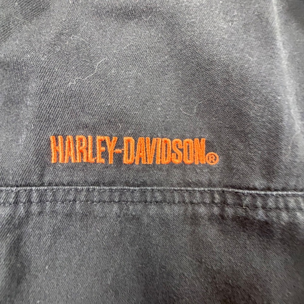 Vintage Harley Davidson Heavy Button‎ Down Shirt Size 2XL Eagle Shirt Black - Picture 10 of 16